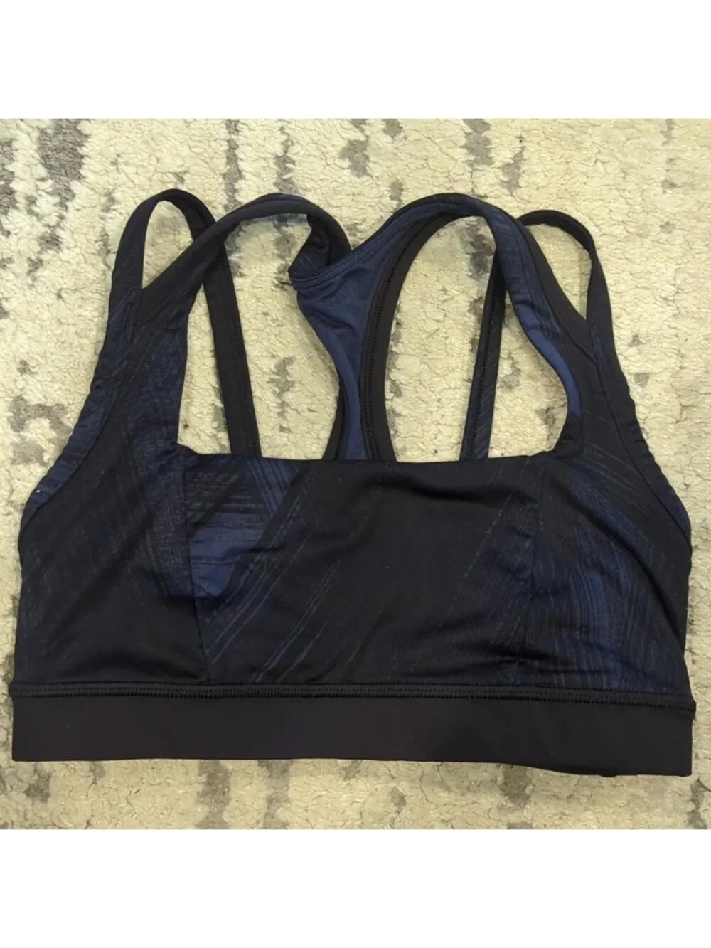 Lululemon Splendour Bra Wind Chill Deep Navy Black / Black
